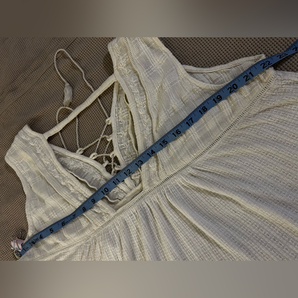 Lucky Brand Cream Sleeveless textured tank Top size 1X knit & woven - Picture 7 of 15
